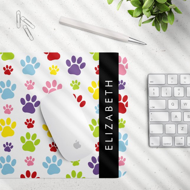 Farbige Paws, Muster, Hundepaws, Ihr Name Mousepad (Von Creator hochgeladen)