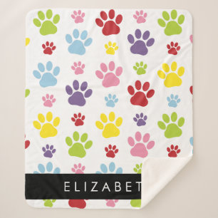 Farbige Paws, Muster, Hundepaws, Ihr Name Sherpadecke