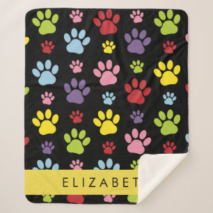 Farbige Paws, Muster, Hundepaws, Ihr Name Sherpadecke
