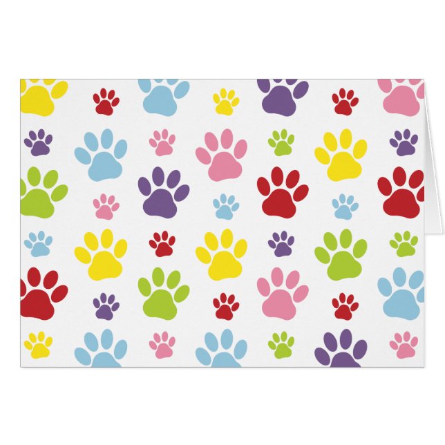 Farbige Paws, Muster, Hundeschlitten, Paw Prints (Vorderseite (Horizontal))