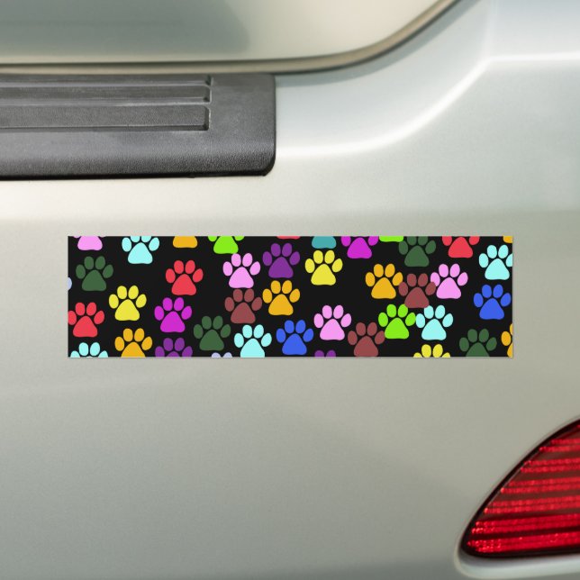 Farbige Paws, Muster, Hundeschlitten, Paw Prints Autoaufkleber (Auf Auto)