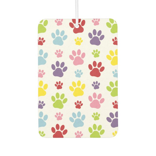 Farbige Paws, Muster, Hundeschlitten, Paw Prints Autolufterfrischer (Vorderseite)