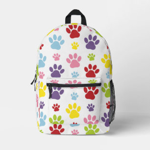 Farbige Paws, Muster, Hundeschlitten, Paw Prints Bedruckter Rucksack
