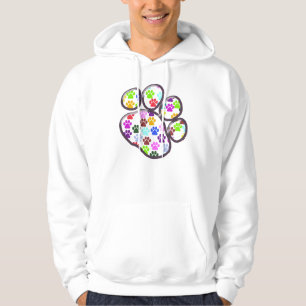 Farbige Paws, Muster, Hundeschlitten, Paw Prints Hoodie