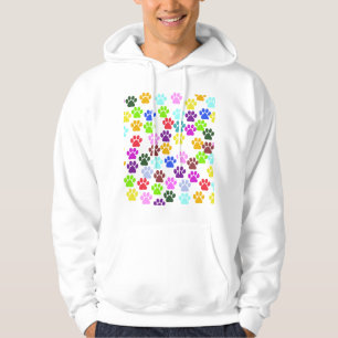 Farbige Paws, Muster, Hundeschlitten, Paw Prints Hoodie