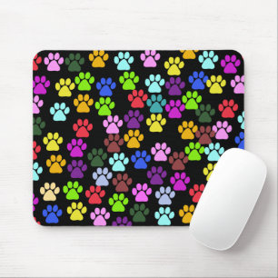 Farbige Paws, Muster, Hundeschlitten, Paw Prints Mousepad