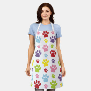 Farbige Paws, Muster, Hundeschlitten, Paw Prints Schürze