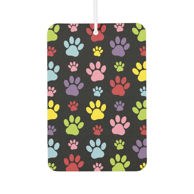 Farbige Paws, Muster, Paw Prints, Hundeschrauben Autolufterfrischer (Vorderseite)