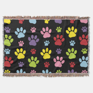 Farbige Paws, Muster, Paw Prints, Hundeschrauben Decke