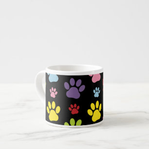Farbige Paws, Muster, Paw Prints, Hundeschrauben Espressotasse