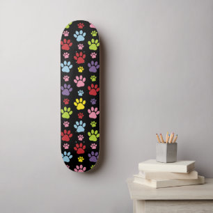 Farbige Paws, Muster, Paw Prints, Hundeschrauben Skateboard