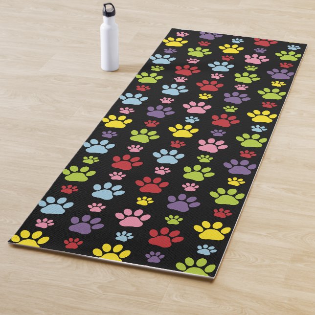 Farbige Paws, Muster, Paw Prints, Hundeschrauben Yogamatte (Beispiel)