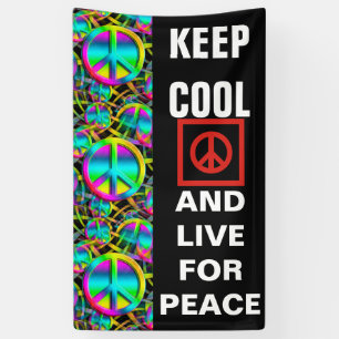 Farbige PEACE nahtlose Muster + Ihre Ideen Banner