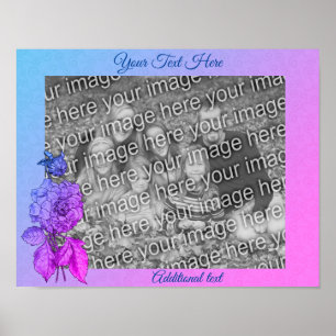 Farbige Peony Blume Personalisiert Fügen Sie Ihr F Poster
