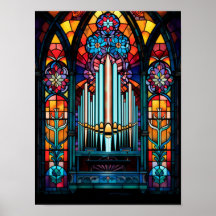 Farbige Pfeifenorgel Kathedrale Buntglas Kunst
