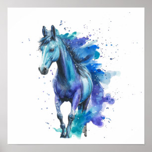 Farbige Pferdeaquarellkunst – Spirit Animal Art Poster