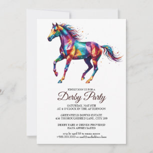 Farbige Pferderby-Party-Einladung Einladung