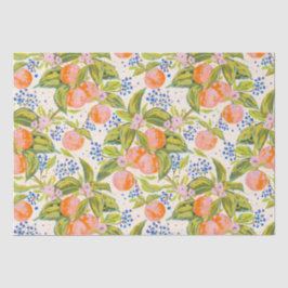 Farbige Pfirsiche mit Blume Seidenpapier