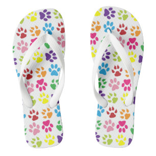Farbige Pfoten, Hundepfoten, Katzenpaws Flip Flops