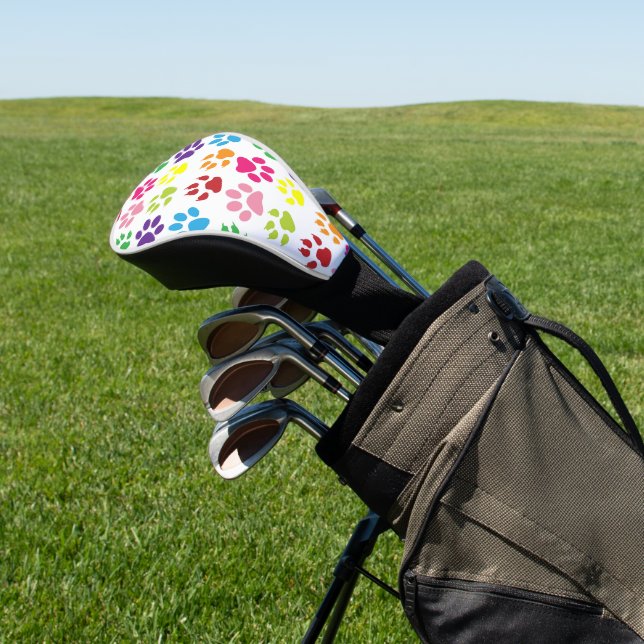 Farbige Pfoten, Hundepfoten, Katzenpaws Golf Headcover (In SItu)