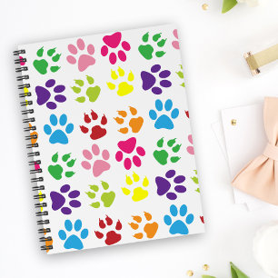 Farbige Pfoten, Hundepfoten, Katzenpaws Notizbuch