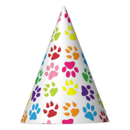Farbige Pfoten, Hundepfoten, Katzenpaws Partyhütchen