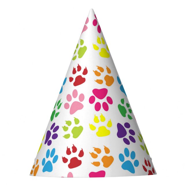 Farbige Pfoten, Hundepfoten, Katzenpaws Partyhütchen (Vorderseite)