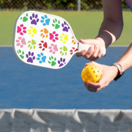 Farbige Pfoten, Hundepfoten, Katzenpaws Pickleball Schläger