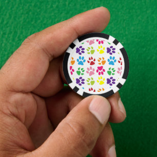 Farbige Pfoten, Hundepfoten, Katzenpaws Pokerchips