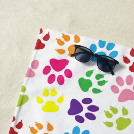 Farbige Pfoten, Hundepfoten, Katzenpaws Strandtuch