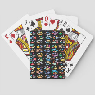 Farbige Pfotendrucke Spielkarten