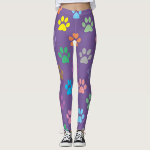 Farbige Pfotenmuster Leggings