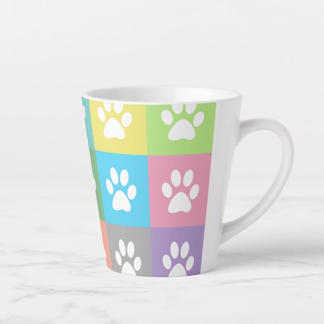 Farbige Pfotenmuster Milchtasse (Rechts)