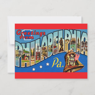 Farbige Philadelphia im Vintage-Stil Postkarte