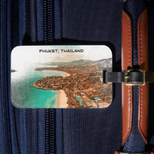 Farbige Phuket Thailand Küstensicht Gepäckanhänger