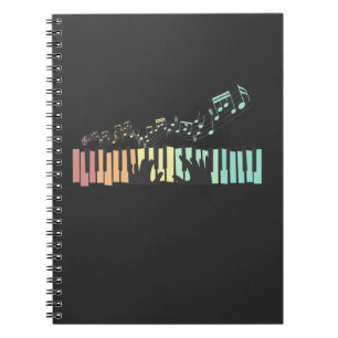 Farbige Piano-Musiknoten Keyboard Player Pianist Notizblock