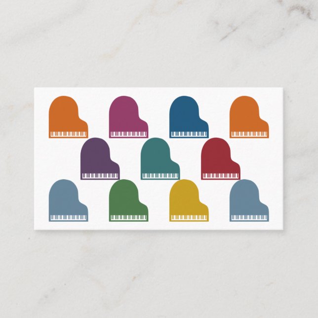 Farbige Pianos Business Cards Visitenkarte (Vorderseite)