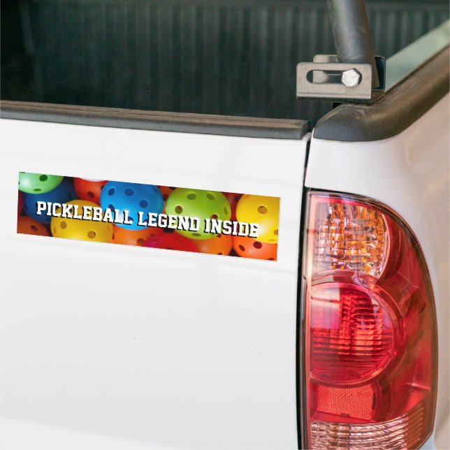 Farbige Pickleballs, benutzerdefinierter Text Autoaufkleber (Auf Lkw)
