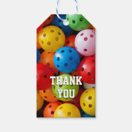 Farbige Pickleballs, benutzerdefinierter Text Geschenkanhänger