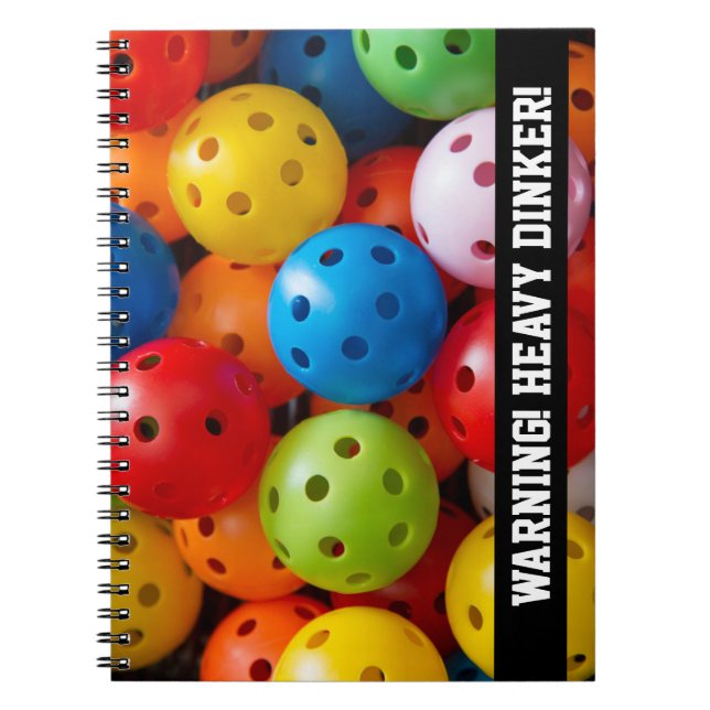 Farbige Pickleballs, benutzerdefinierter Text Notizblock (Vorderseite)