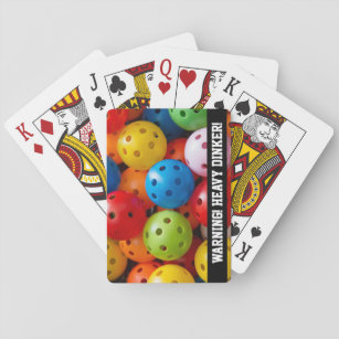  Farbige Pickleballs, benutzerdefinierter Text  Spielkarten