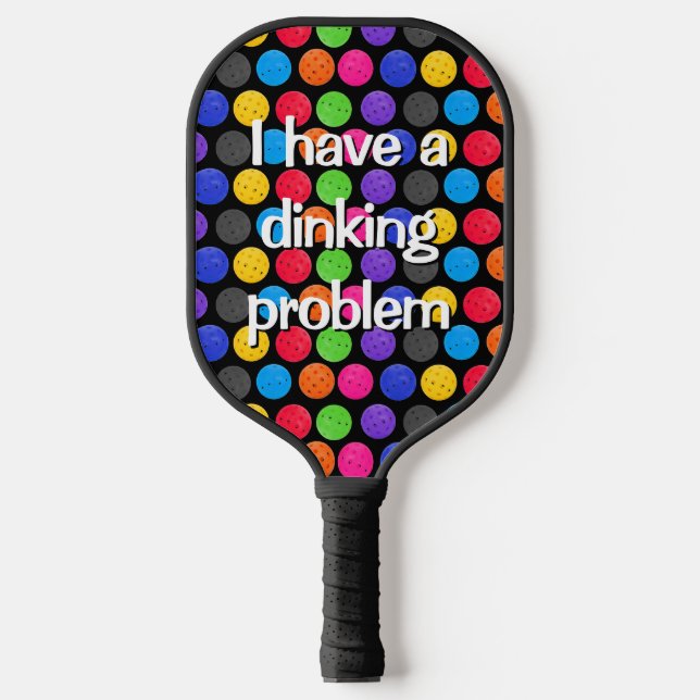 Farbige Pickleballs mit lustigem Zitat Pickleball Schläger (Vorderseite)