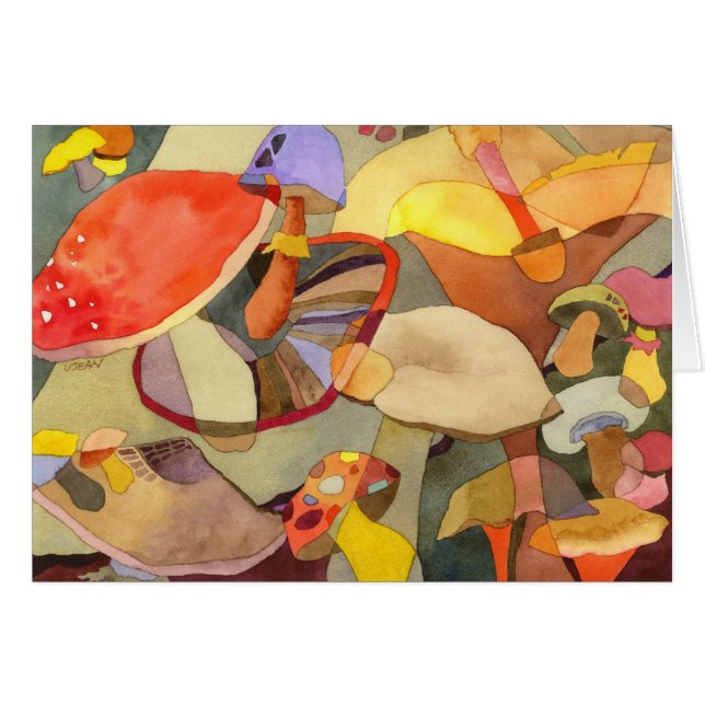 Farbige Pilze: leere Karte (Vorderseite (Horizontal))