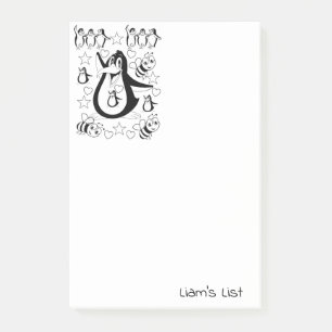 Farbige Pinguine-Hummeln Post-it Klebezettel