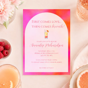 Farbige pink-orange-Hochzeitsbrunch-Einladung Einladung