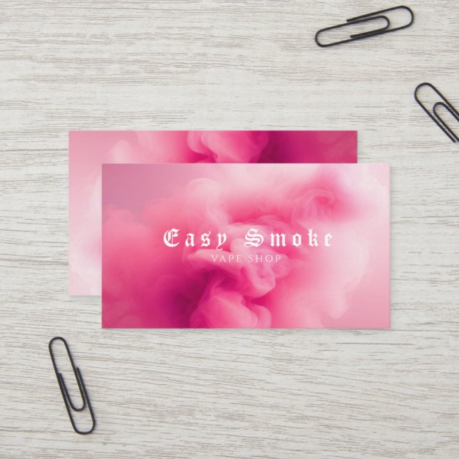 Farbige Pink Smoke Vape Shop Visitenkarte (Vorderseite/Rückseite Beispiel)