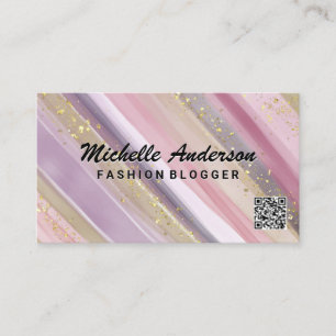 Farbige Pinselstriche   Gold Flakes   QR-Prüfung Visitenkarte