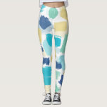 Farbige Pinselstriche Leggings<br><div class="desc">Helle und farbenfrohe Pinselstriche in den Farben Gelb,  Grün,  Aqua und Blau.</div>