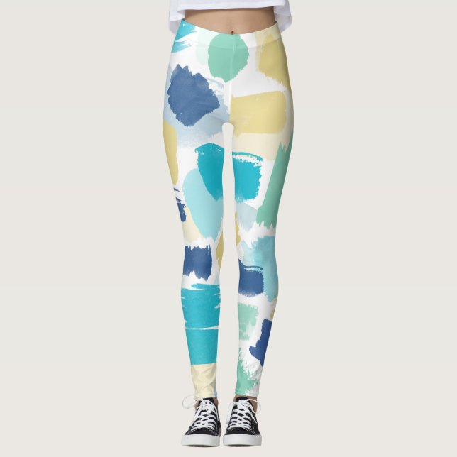 Farbige Pinselstriche Leggings (Vorderseite)