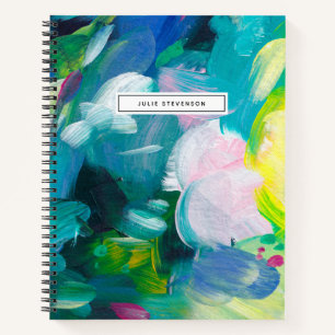 Farbige Pinselstriche Spiralblock Notizbuch